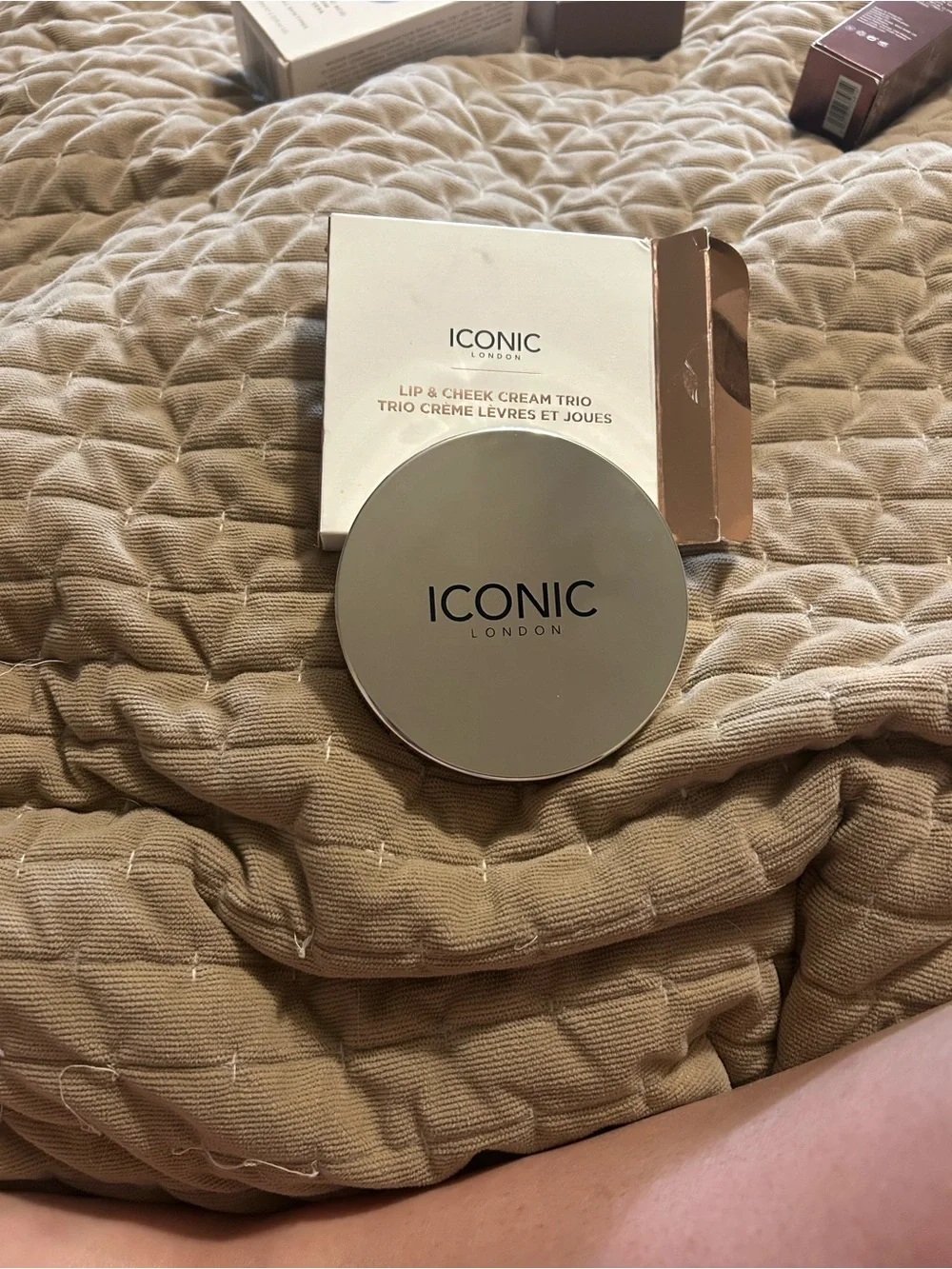 ICONIC London Lip & Cheek Cream Trio - Rose Gold Compact